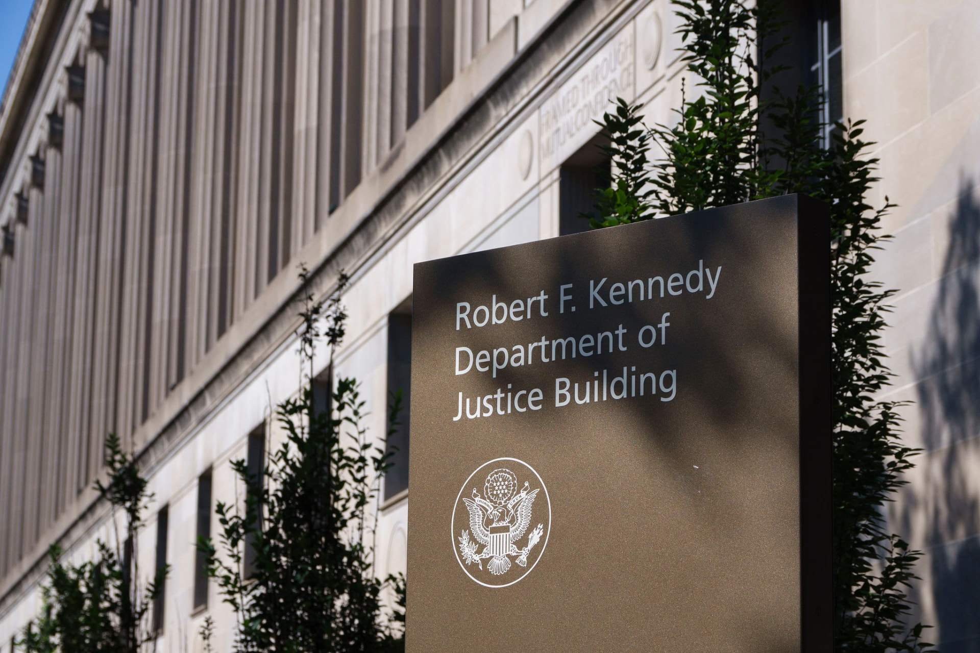 Robert F. Kennedy Department of Justice Building sign